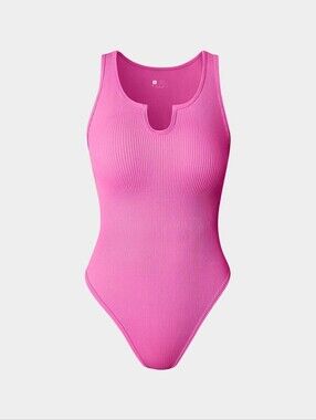 OQQ Ribbed Sleeveless Bodysuit